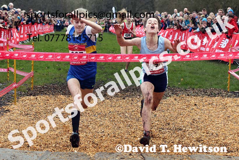 Junior girls, 2020 New Balance English Schools Champs., Sefton Park, Liverpool. Photo: David T. Hewitson/Sports for All Pics